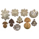 10 cap/glengarry badges: 4th/5th R Scots, Northumberland Fus, KC R Fus, ERII KOSB, DCLI (brooch