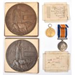 WWI memorial plaques (2): to Arthur Rex (19612 Pte Arthur Rex, 2nd Bn Yorkshire Regiment, died of