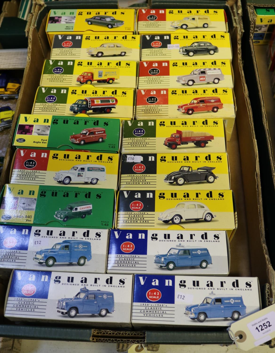 18 Vanguards. 4x R.A.C. vehicles - Mini Van, Austin A35 Van, Morris 1000 Van and a Ford Anglia