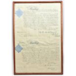 2 Geo V WWI Commissions, to Charles Herbert Pigg, the first appointing him 2nd Lieutenant,