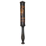 A Victorian black painted baluster truncheon or tipstaff of North Bierley (Yorkshire, West