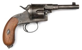 A German 6 shot 10.6mm Model 1883 single action ordnance revolver, 10" overall, barrel 4½" with