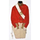 A pre-1855 officer's scarlet long tailed coatee of The 46th (South Devonshire) Regiment, white