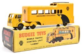 Budgie Toys AA Jumbo Mobile traffic Control Unit 'JUMBO' (218). In bright yellow and black livery,