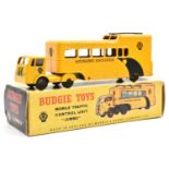 Budgie Toys AA Jumbo Mobile traffic Control Unit 'JUMBO' (218). In bright yellow and black livery,