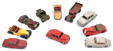 10 Dinky Toys for restoration. Morris Oxford, Vauxhall Cresta, Jaguar 3.4, Renault Dauphine Mini