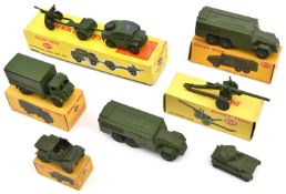 7 Dinky Military. Army Covered Wagon (623). Armoured Command Vehicle (677), Scout Car (673), 5.5