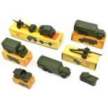 7 Dinky Military. Army Covered Wagon (623). Armoured Command Vehicle (677), Scout Car (673), 5.5