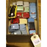 10 Dinky Toys for restoration. Morris 1100, Volkswagen Karmann Ghia, Vauxhall Viva, Triumph