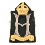 An officer's gilt and silver plated cap badge of the 23rd Hussars. VGC Plate 1 .