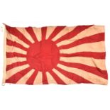 An Imperial Japanese "rising sun" flag, 34" x 62". GC .