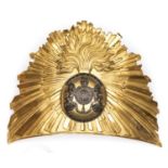 A fine and rare large gilt plate for officer's bearskin of The 21st (Royal North British Fusilier)