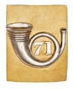 A pre-1855 officer's gilt and silver plated rectangular shoulder belt plate of The 71st (