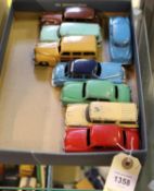 8 Dinky American cars. 39 series Plymouth, in brown. 2x Ford Fordor, Studebaker, 2x Nash Rambler,