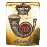 An officer's gilt and silver plated rectangular shoulder belt plate of The 105th (Madras Light