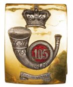 An officer's gilt and silver plated rectangular shoulder belt plate of The 105th (Madras Light