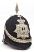 A scarce Victorian Other Rank's blue cloth spiked helmet of the 5th Volunteer Battalion The Royal