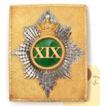 A pre-1855 officer's gilt and silver plated rectangular shoulder belt plate of The 19th (1st York,