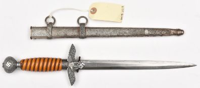 A Third Reich 2nd pattern Luftwaffe officer's dagger, by E. Pack & Sohne, Solingen, with wire