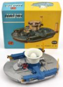 A Corgi Major Toys H.D.L. Hovercraft (1119) in metallic silver and blue with white fan and yellow