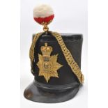 An officer's 1844 (Albert) Pattern shako of The 24th (2nd Warwickshire) Regiment, patent leather