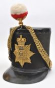 An officer's 1844 (Albert) Pattern shako of The 24th (2nd Warwickshire) Regiment, patent leather