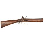 An Indian bazaar quality steel barrelled flintlock blunderbuss, 27" overall, swamped barrel 12"