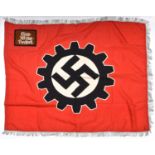 A scarce Third Reich double sided DAF standard, 46" x 54", with DAF cog wheel symbol in the