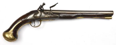 A carbine-bore (.65") Tower 1730 pattern Heavy Dragoon flintlock holster pistol, 18½" overall,