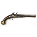 A carbine-bore (.65") Tower 1730 pattern Heavy Dragoon flintlock holster pistol, 18½" overall,