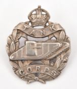 A WM 1st patt cap badge of the Tank Corps, GC (minor wear, lugs replaced) .