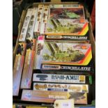 22 unmade Military Vehicle 1:76 scale kits. By ESCI, Matchbox, Fujimi, Humbrol. 2x German Tiger 2,