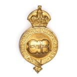 A rare Edward VIII martingale badge for officer's horse, silver plated EVIIIR cypher on domed centre
