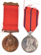 Scottish Police pair: Visit to Scotland medal 1903 with the thistle top mounting bar; Coronation (