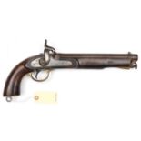 A .577" 1856 pattern Yeomanry rifled percussion cavalry pistol, B'ham proved 10" barrel with no sign
