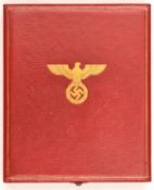 A red leather covered case for the Order of the German Eagle 1st class, the lid impressed with