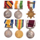 Six: Q.S.A., 3 clasps CC, D Hill, Witte (5535 Pte H Burrell 1st Rl Sussex Regt), KSA both date