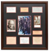 "Dad's Army" a well mounted and framed display of photos and signatures relating to the Television