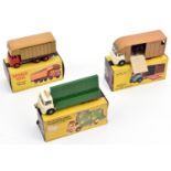 3 Budgie Toys. Leyland Hippo Cattle Transporter (220) in red with light brown body. Bedford TK Horse