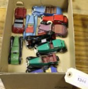 10 Dinky Toys for restoration. 30/36 series Rover, Singer Vogue, Bentley, British Salmson 2 seat and
