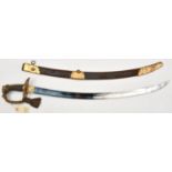 An 1803 pattern infantry field officer's sword, curved, fullered blade 28", with gilt scrolled