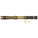 A WWI sighting telescope of black lacquered brass, marked with broad arrow, Vickers Ltd, 1915, No