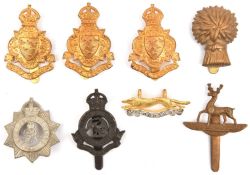 8 yeomanry cap badges: Herts by Woodward B'ham, R Bucks, R Sussex (1480, 3), Geo V N. Somerset WM, E