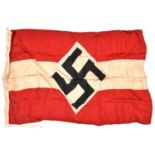 A Third Reich Hitler Youth flag, 33" x 59", the hoist stamped "Berlin, H.J. Gruppe 2/IV/234. 1940.