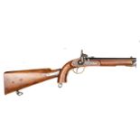 An extremely fine .577" 1856 pattern rifled percussion cavalry pistol carbine, the pistol 15½"