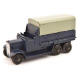 A Dinky Toys 6 Wheeled Transport Wagon. An example in Royal Navy Blue with grey tin tilt, black