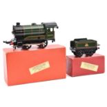 Hornby O gauge clockwork type 51 tender locomotive. RN 50153 In lined BR green livery, complete with