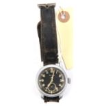 A late WWII Timor WWW military issue wristwatch, numbered K11763/41663, black dial with subsidiary