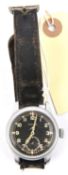 A late WWII Timor WWW military issue wristwatch, numbered K11763/41663, black dial with subsidiary