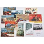 12 French Hornby period catalogues. 1955, 1956, 1957, 2x 1958, 2x 1959, 3x 1961-1962. Most GC some